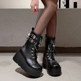 Thick-Bottomed Pine Cake Small Small Short Boots Girls Autumn New High-Punk Style Casual Martin Boots Thin Single