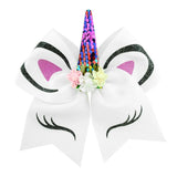 Quality 1piece Bow With Cute Ear Design Elastic Band Ribbon Bow With Unicorn Horn Hair Accessories Rope