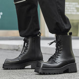 Zingj Kong Wind Ins Street Tide Male Street Shot Fashion Vintage Chelsea Boots Fall Youth Platform Leather Boots