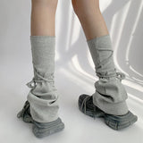 Women Y2k Socks Japanese Lolita Sweet Girl Leg Warmer Knit Sock Bandage Solid Knitted Foot Cover Cosplay Punk Autumn