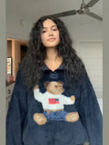 New Women's Autumn And Winter Lead Cute Bear Pattern Lamb Plush Jacket Jacket