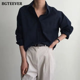 Office Ladies White Shirts Blouses Women Spring Turn-down Collar Single-breasted Long Sleeve Shirts Female Tops