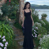 Zingj Shot Show Back Atmosphere Feeling Sling Dress Female Design Sense French Temperament Show Thin Fish Tail Dress Clear Cold