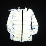Winter New Thickened Warm Reflective Cotton Clothes Fashion Luminous Bread Clothes Men And Women Large Size Cotton Clothes-Outfit