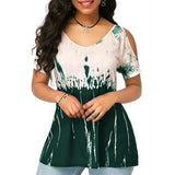 Off Shoulder t shirts women Tops Summer Printed t shirt Casual Short Sleeve Loose tee tops for female ropa de mujer
