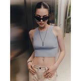 Vest Women 2025 Summer Solid Color Repair Thread Inside The Top Wearing Short Y2K