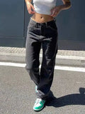 straight leg boyfriend jeans with medium