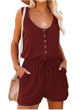 Summer Sleeveless Waist-controlled Lace-up Loose-fitting Wide-leg