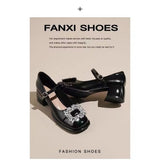 Coarse Heel Snow Buckle And Mary Treasure Shoes 2025 New Net Red Word With Sandals One-Way Single