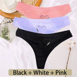 Cotton G-String Seamless Thong Women Transparent Heart Low Waist Panties Ladies Underwear Panty Comfortable