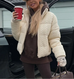 Cabel Knitted Zipper Puffer Coat- Outfit