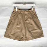 White Linen Shorts Wide Leg Summer Shorts Woman High Waist Shorts Streetwear