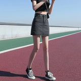 Fashion Jeans Woman Harajuku Skirts Bodycon High Waist Skirt Denim Black Mini Skirt Y2K Jeans Skirt Women Clothes
