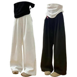 Cotton Suit Pants Women Summer 2025 New High-Waisted Leisure Small Loose-Hanging Broad Leg
