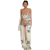 Summer New Women's Hot Girls Street Fashion Fashion Graffiti Print Loose