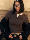 Buttoned Long Sleeve Solid Top- Outfit