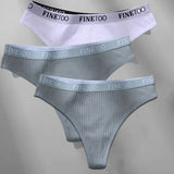 3PCS/Set M-XL Women's Thong Cotton Female Underpants Letter Waist Underwear Sexy Women's Panties Lingerie Thongs