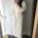 Ladies Office Dress Fashion Sexy Solid Color Dress Women Slim Midi Dress Vestidos OL Christmas