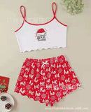Printed Girls' Short-Sleeved Shorts Sexy Pajamas Girls' Cartoon Leisure PJ Leisure Home
