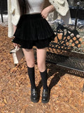 Velvet Layered Mini Skirts- Outfit