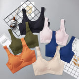 Silk Bra Seamless Vest Bras Women Soft Thin Push Up Underwear Lingerie Sleep Top Chest Padded Bralette топ женский