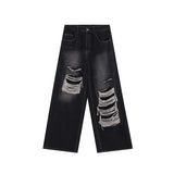 Sense Of Hole In Street Sticker In Summer A Minority Of Jeans Men's Ins Baggy Straight