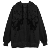 Hop Streetwear Women Angel Dark Print Harajuku Hooded Jacket Sweatshirts Autumn Punk Zipper Y2k Tops Coat Goth
