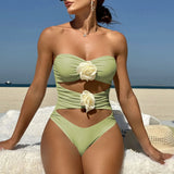 2024 New Sexy Hollow Rose Conjoined Swimsuit