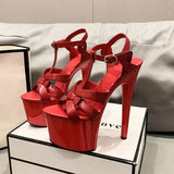 Zingj Waterproof Platform 2023 Summer And Autumn Fashion New Hollow Out Thin Heel Ultra High Heel Casual Fashion Sandals Women's Singles