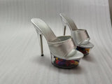 Zingj Patent Leather 15Cm Special High Heels With Sexy Waterproof Platform Hate Day Superb High Slippers Female
