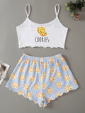 Printed Girls' Short-Sleeved Shorts Sexy Pajamas Girls' Cartoon Leisure PJ Leisure Home