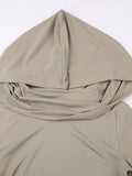 Wrinkled Hooded Long Sleeve Crop
