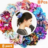 Pcs/lot Women Glitter Scrunchies Colorful Elastic Hair Rope For Girls Ponytail Holder Hair Bands Headwear Hair Accessories