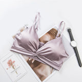 Summer Crop Tank Top Women Fashion Deep V Lace Bras Embroidery Floral Tank Top Bra Wrapped Chest Camisole Padded
