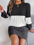 Shooting 2025 Autumn And Winter Casual Lantern Sleeve Sweater Dress Women's
