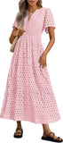 Women's V-Neck A-Shaped Hollow Lace Cake