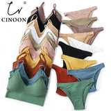 Women Seamless Bra Set Sexy Low Waist Panties Wire Free Bra Bralette Padded Lingerie Brassiere Soft Female Underwear
