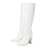 Boots Winter New Ladies' Fashion Side Zipper 42 Size Women's Boots Fashion Large Size Women's Leather