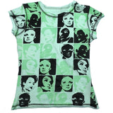 Vintage Crop Top Y2K Aesthetic Face Portrait Graphic T-shirt Harajuku Tie Dye Women Summer Sweats Tee Gothic