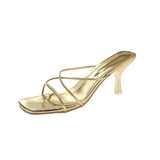 Spring And Summer New Fashion Fairy Wind Slippers Women Wear Korean Version Simple Thin With Square Head High Heel