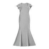 Zingj Trendy Women's Dress Street Shot Square Collar Fishtail Short-Sleeved Dress Slim Body Shows Thin Buttocks Spicy Girls Short
