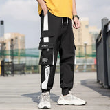 side pocket overalls black casual jogging pants spring and summer men pants trousers men fashion casual street