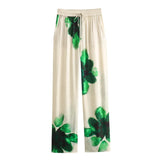 2025 New Women's Print Vertical Sex Shirt Slacks 2183040