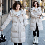 Winter New Hooded Cotton-Padded Suit Korean Version Of The Large Size Long Loose Over The Knee Thick Padded Clothes Bread Coat-Outfit