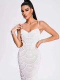 Leaning Heavy Industry Nail Bead Dress Suspension V Tie Slim Sister Sexy Pure Ass