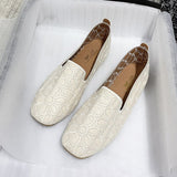 Shoes Women 2025 Summer New Large Square Head Shallow Flat Shoes Soft Soles Pregnant Women's Singles