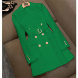 Fried Street Blaze Jacket Women's Long 2025 Spring And Autumn New Temperament British Wind Single Buckle Wind Wind Wind Wind Buckle