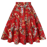 Patterns Vintage Retro 50s Full Circle A Line Skirt Holiday Tropical Pin Up Swing Skater Knee Length Floral Women Solid