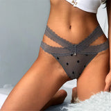 Underpants 2021 New Lace Low-Waist Breathable Mesh Lace Sexy Transparent Underwear Dots Fashion Thin Sexy Panties