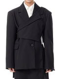 Fashion Women Blazer Notched Collar Slim Single Breasted Long Sleeve Patchwork Waist Suit Jackets Spring 2023 New